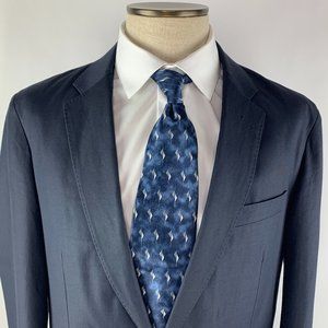 J. CREW Ludlow Blue Sport Coat Wool Cotton Blend American Woolen Fabric